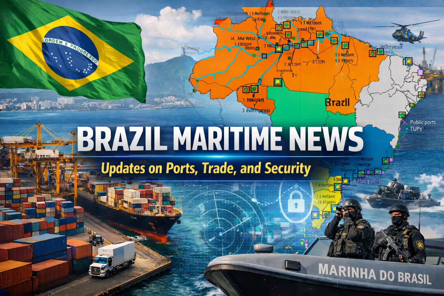 Brazilian Map and one Ship